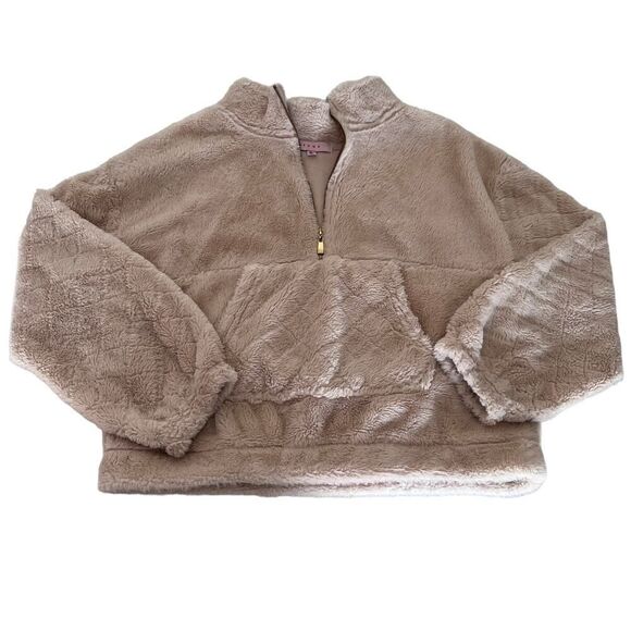 Crave Fame By Almost Famous Sweaters - Crave Fame Beige Half Zip Pull Over Comfy Sweater- XL